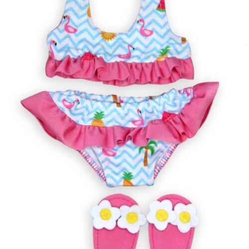 flamingo bikini met slippers 35 45cm