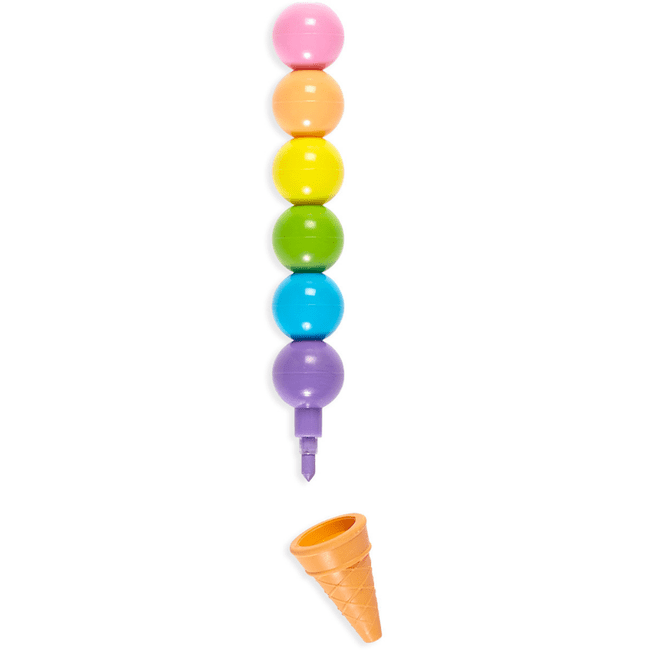 ooly – rainbow scoops stacking erasable crayons + scented eraser