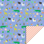 party animals blue stripe salmon 70cmx3mtr consumentenrol inpakpapier