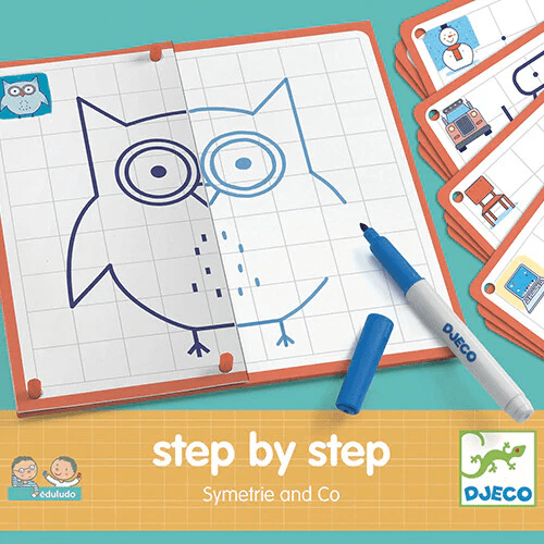djeco step by step tekenkaarten symetrie & co 4 6 jaar