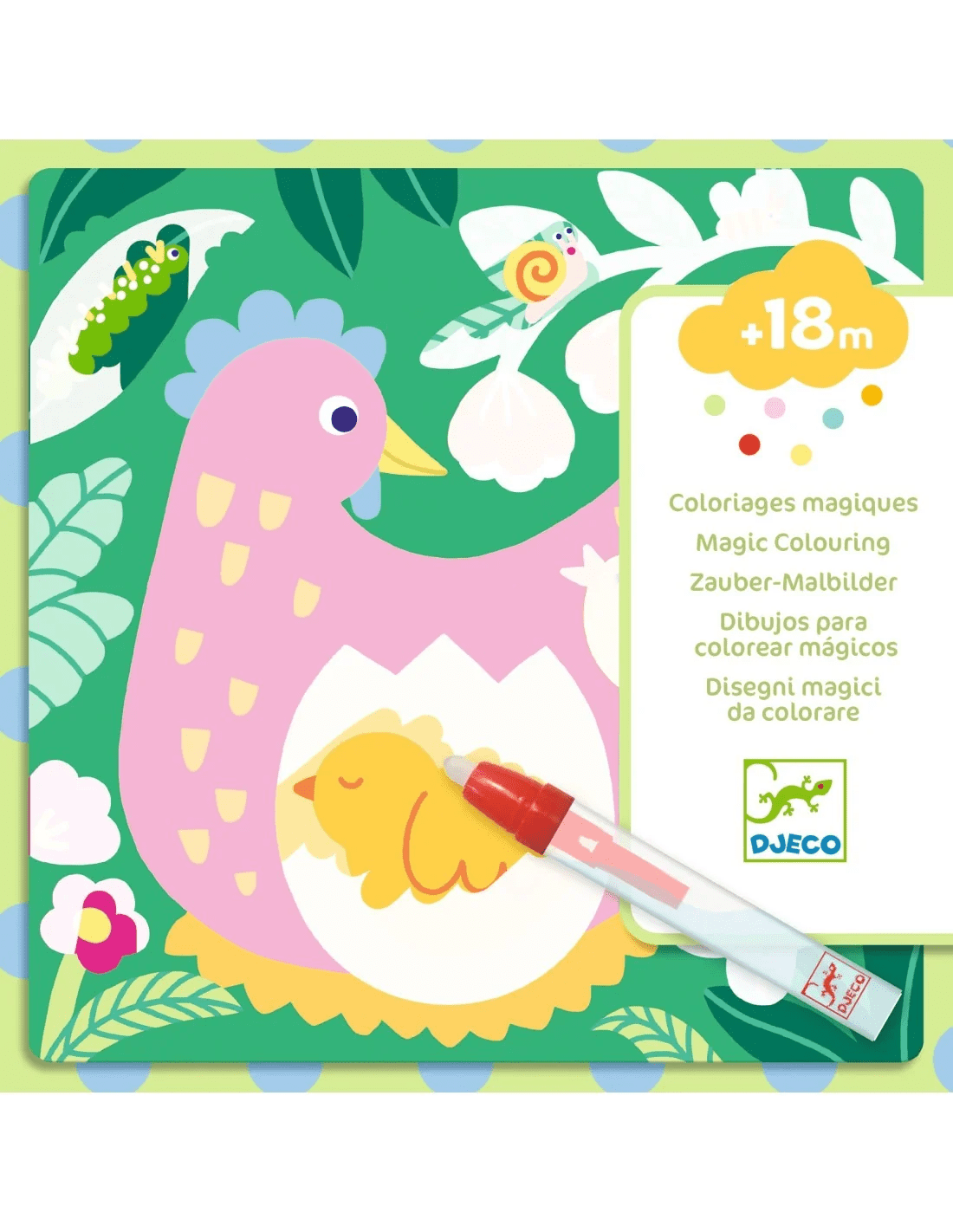 djeco magisch kleuren babydieren uit de tuin +18m
