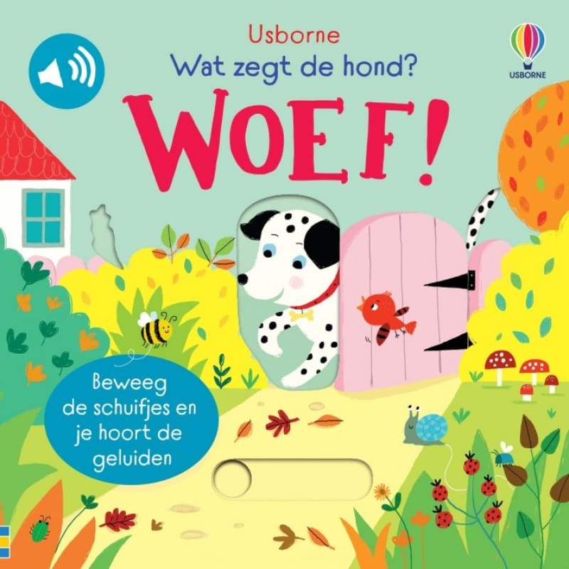 geluidenboek wat zegt de hond? woef!