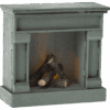 maileg fireplace with light blue