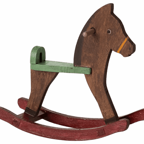maileg rocking horse, mouse dark brown