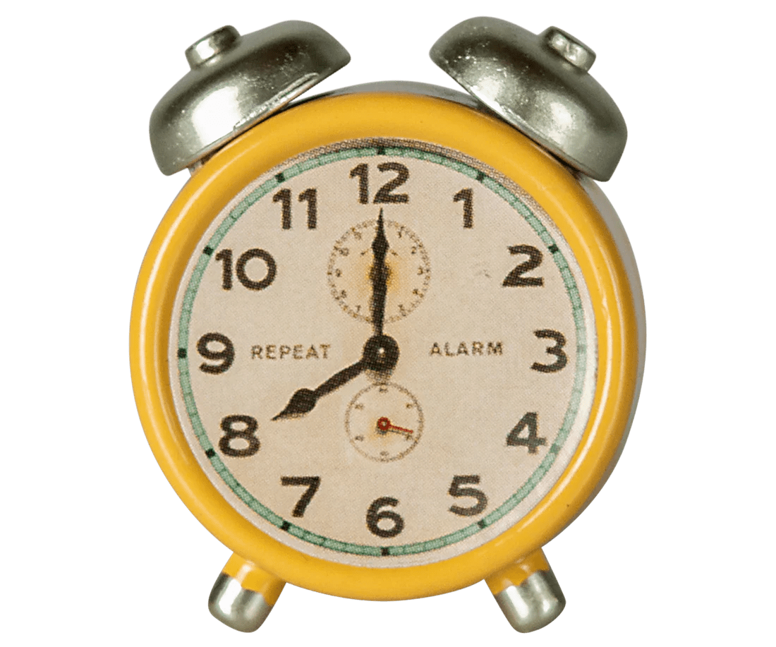 maileg alarm clock, mouse yellow