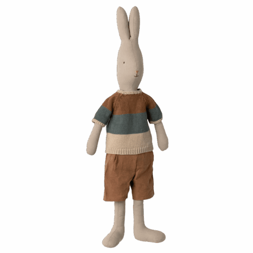 maileg rabbit size 4 classic knitted shirt and shorts 62cm