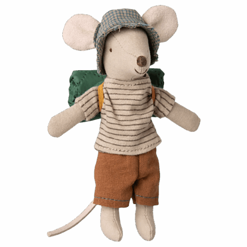 maileg hiker mouse, big brother thin stripes