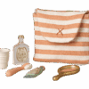 maileg toothbrush set in bag, mouse red stripe