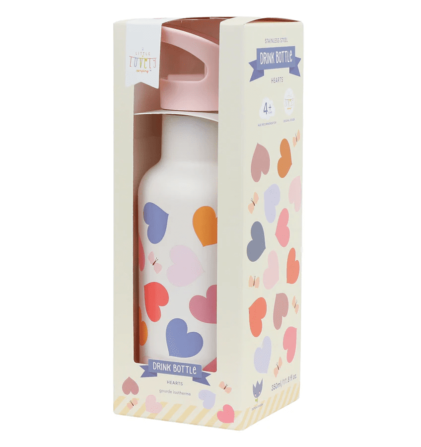 rvs drinkfles hartjes 350ml
