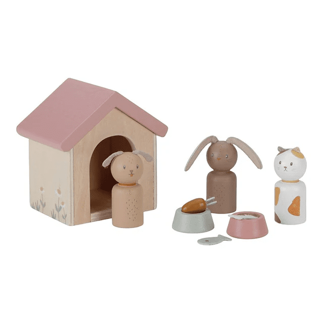 little dutch houten aanvulset poppenhuis huisdieren