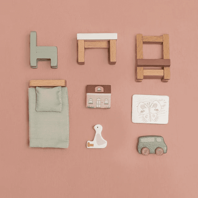 little dutch houten aanvulset poppenhuis kinderkamer