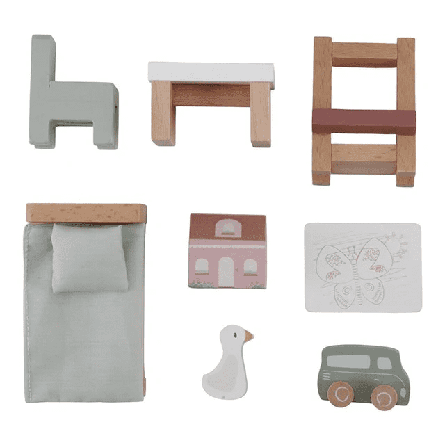 little dutch houten aanvulset poppenhuis kinderkamer