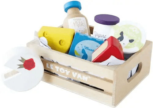 ltv cheese and dairy wooden market crate