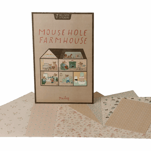 maileg wallpaper mouse hole farmhouse