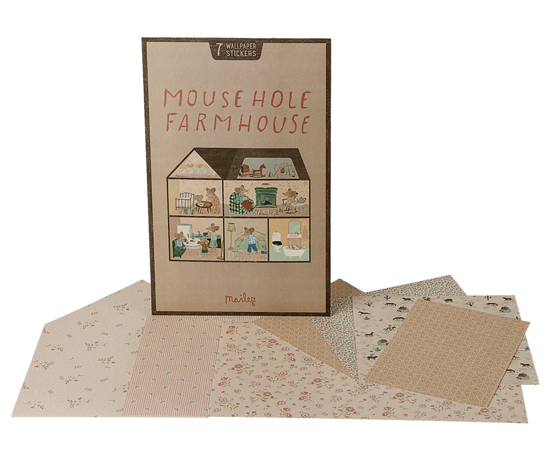 maileg wallpaper mouse hole farmhouse