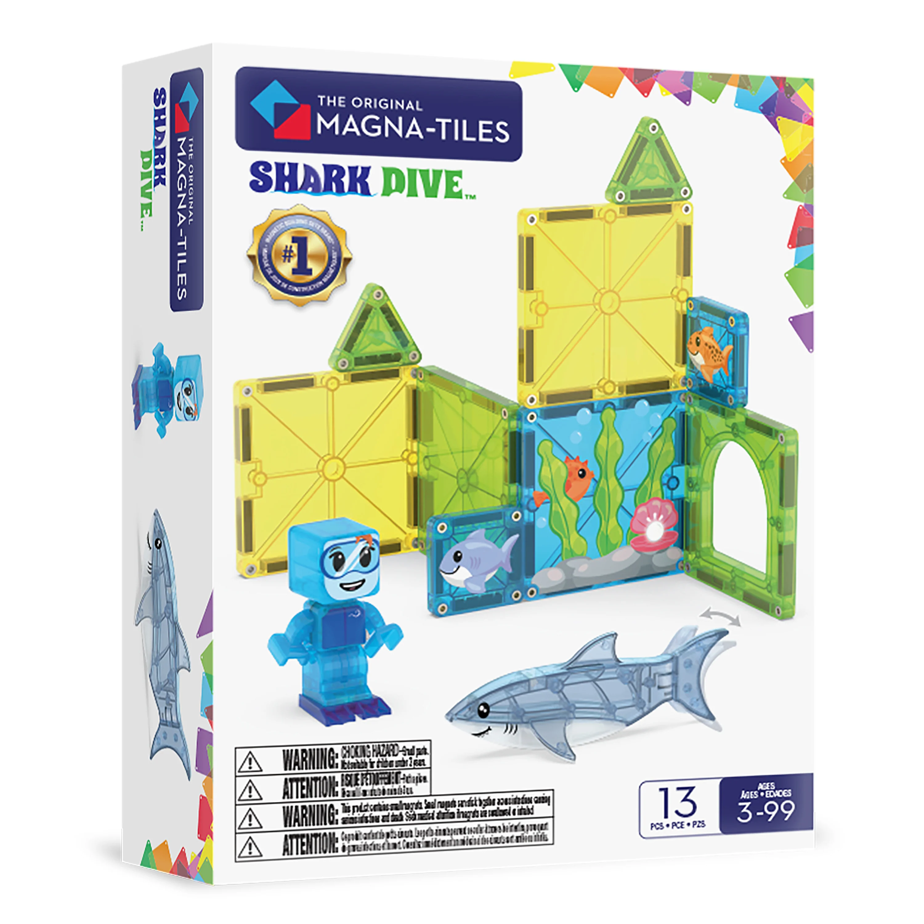 magna tiles shark dive 13 piece