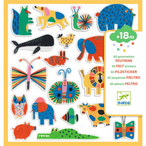 djeco vilten stickers dieren overal! +18m