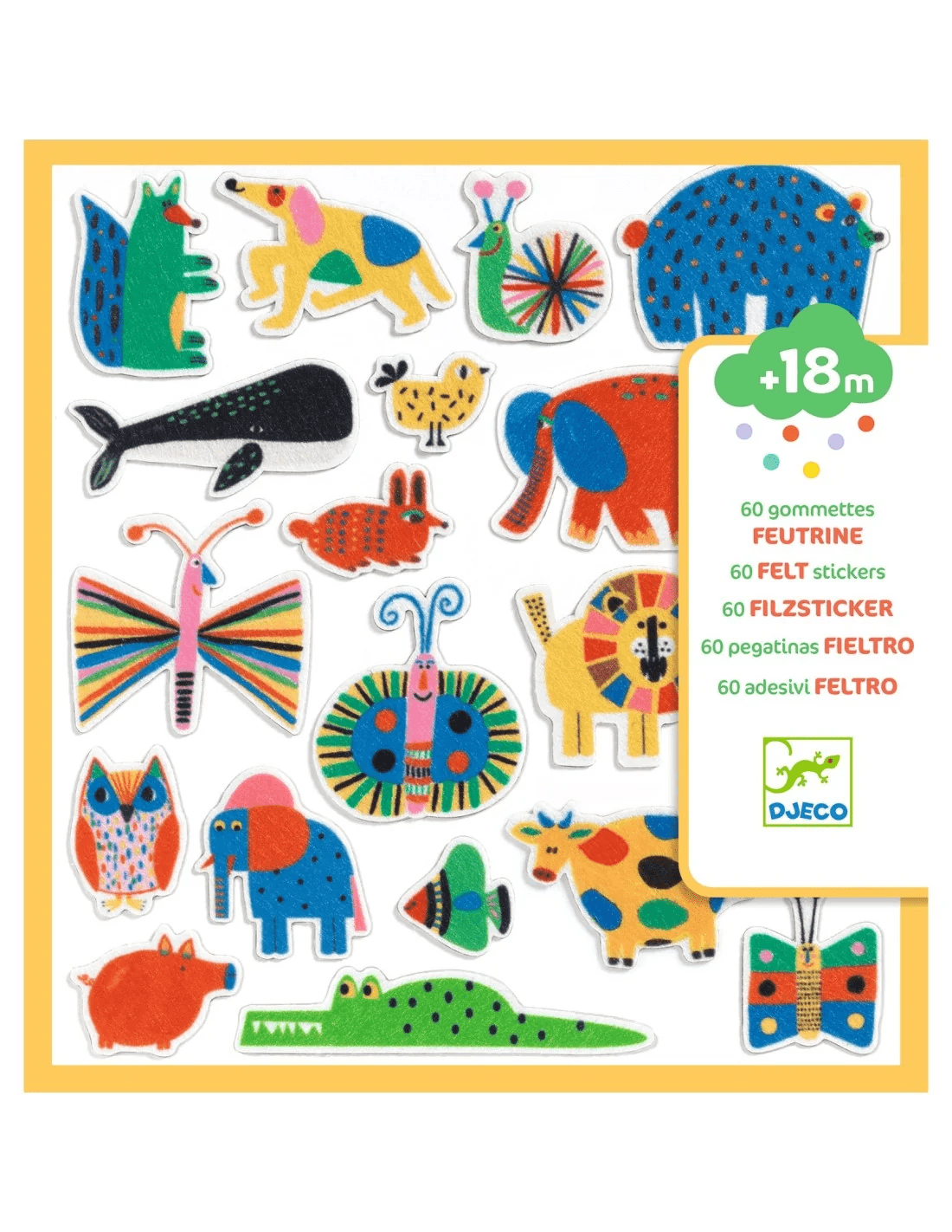 djeco vilten stickers dieren overal! +18m