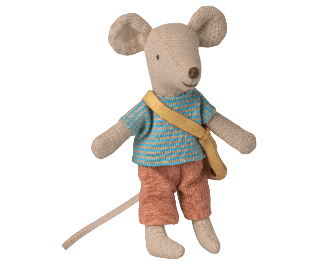 maileg little brother mouse with bag
