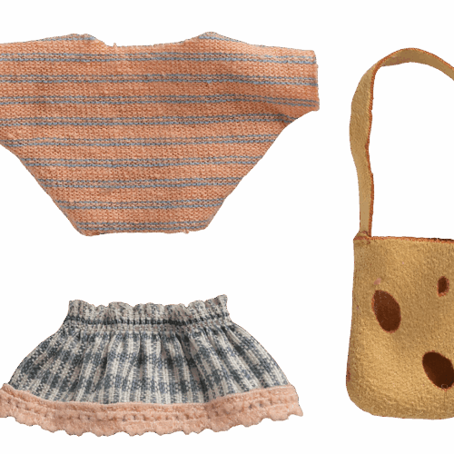 maileg clothes and bag, little sister mouse