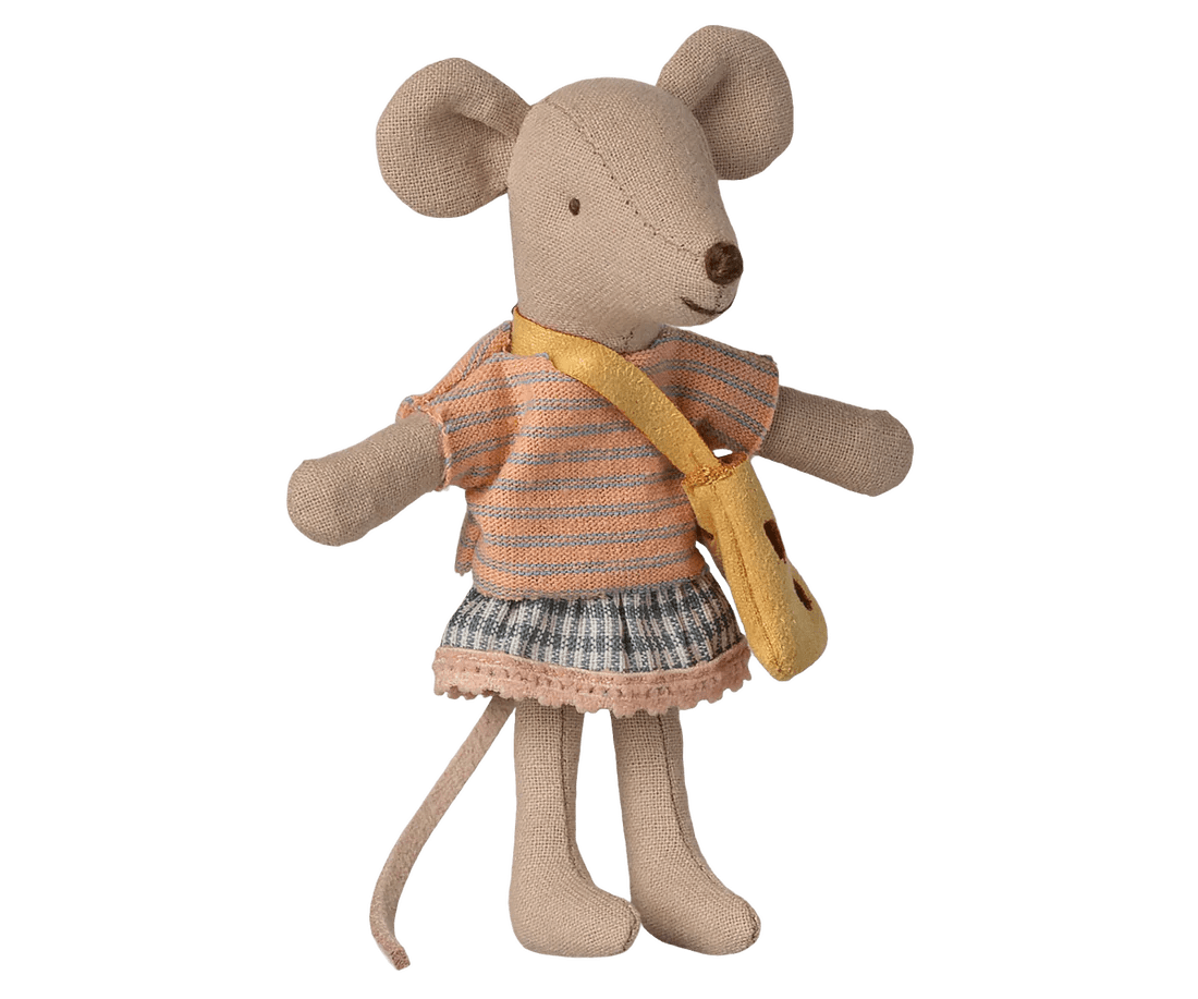 maileg little sister mouse with bag
