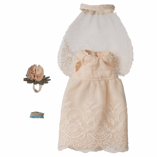 maileg wedding dress, mum mouse
