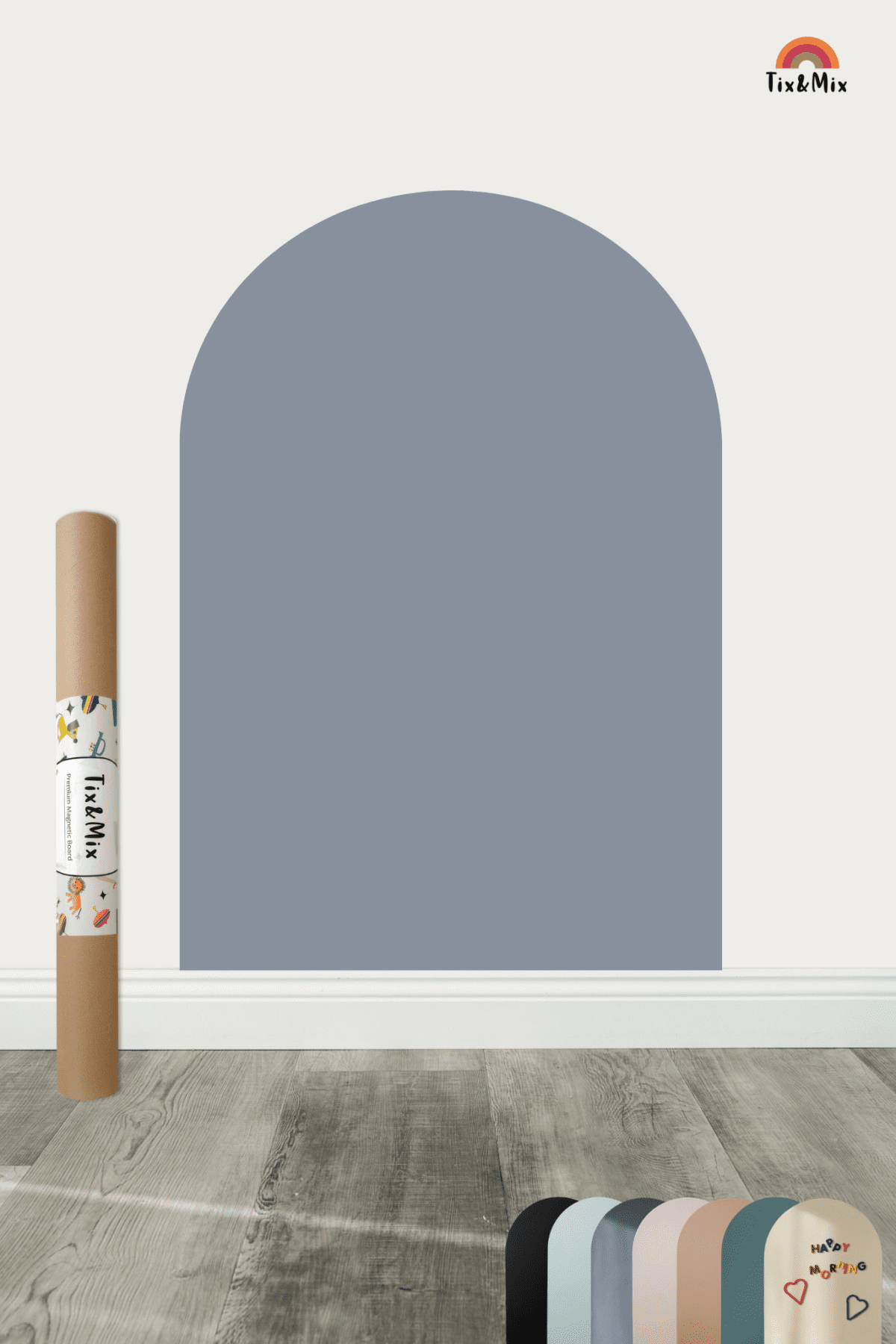 tix en mix magnetische muursticker magneetbord grey elephant + 2 krijtjes