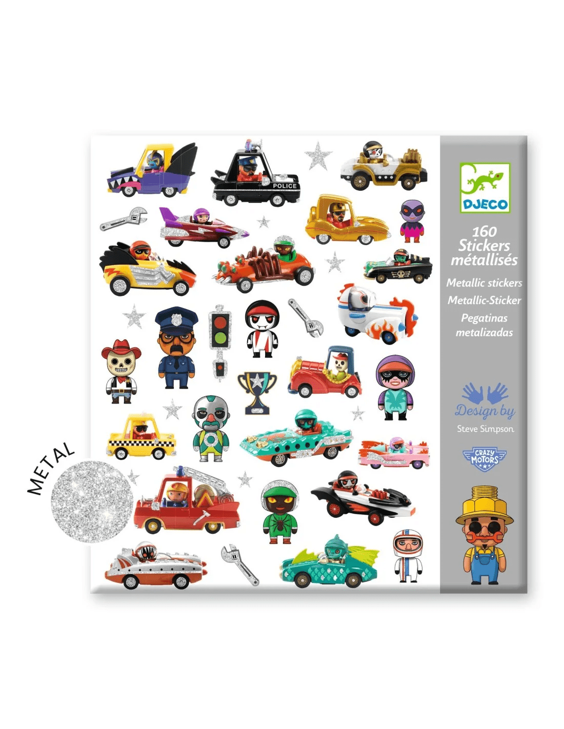 metallic stickers crazy motors
