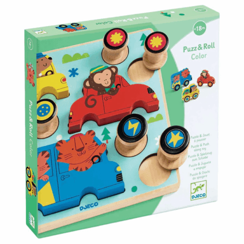 djeco puzz en roll gekleurde auto's +18m