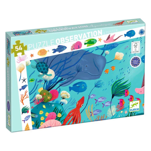 djeco observation puzzle aquatisch 54 stuks 4+