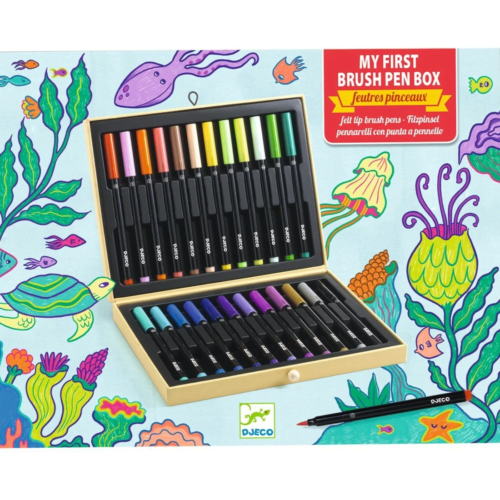 djeco brush pen box tekendoos brush stiften 24pcs +5 jaar