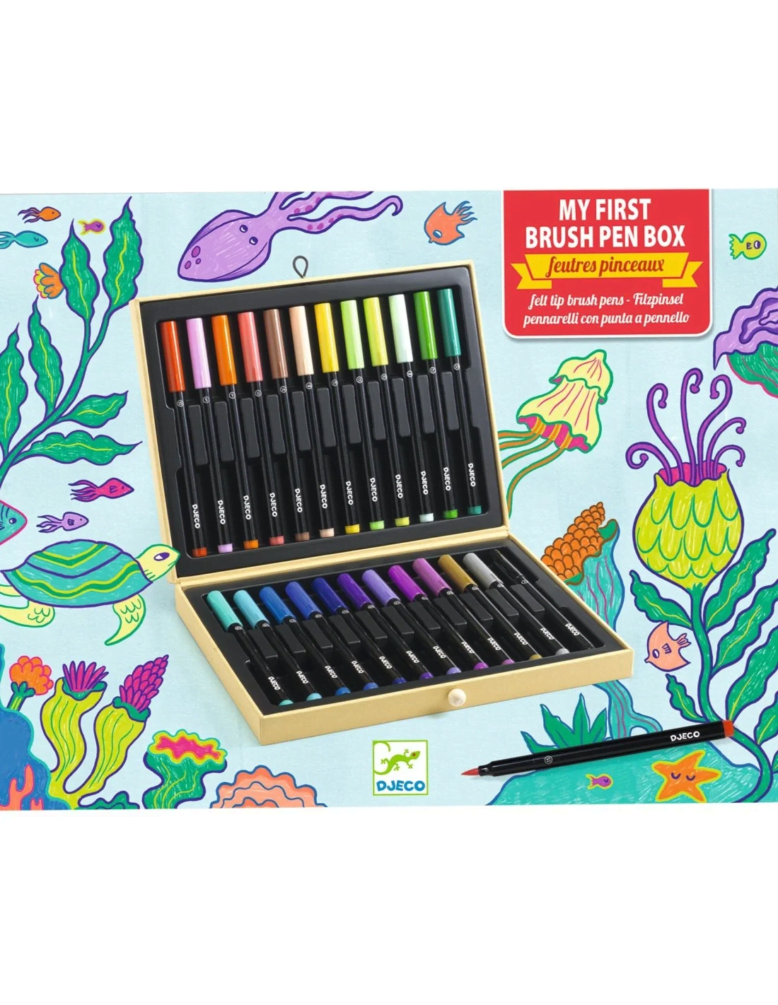 djeco brush pen box tekendoos brush stiften 24pcs +5 jaar