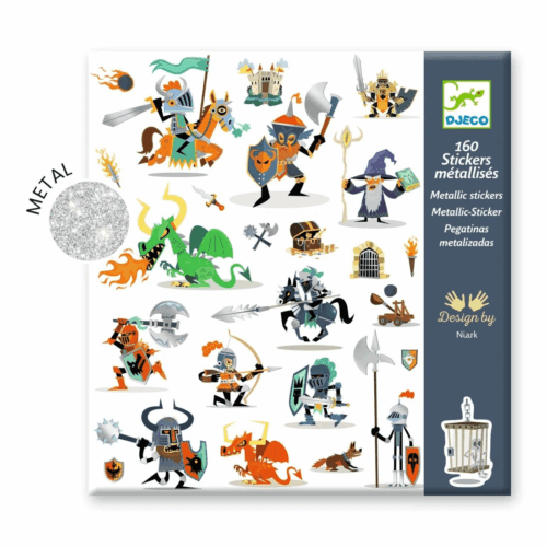 djeco metallic stickers ridders 4 7 jaar