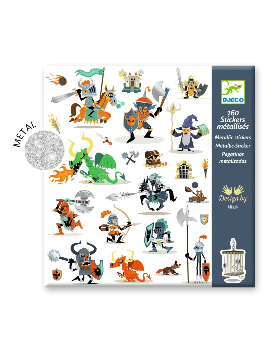 djeco metallic stickers ridders 4 7 jaar