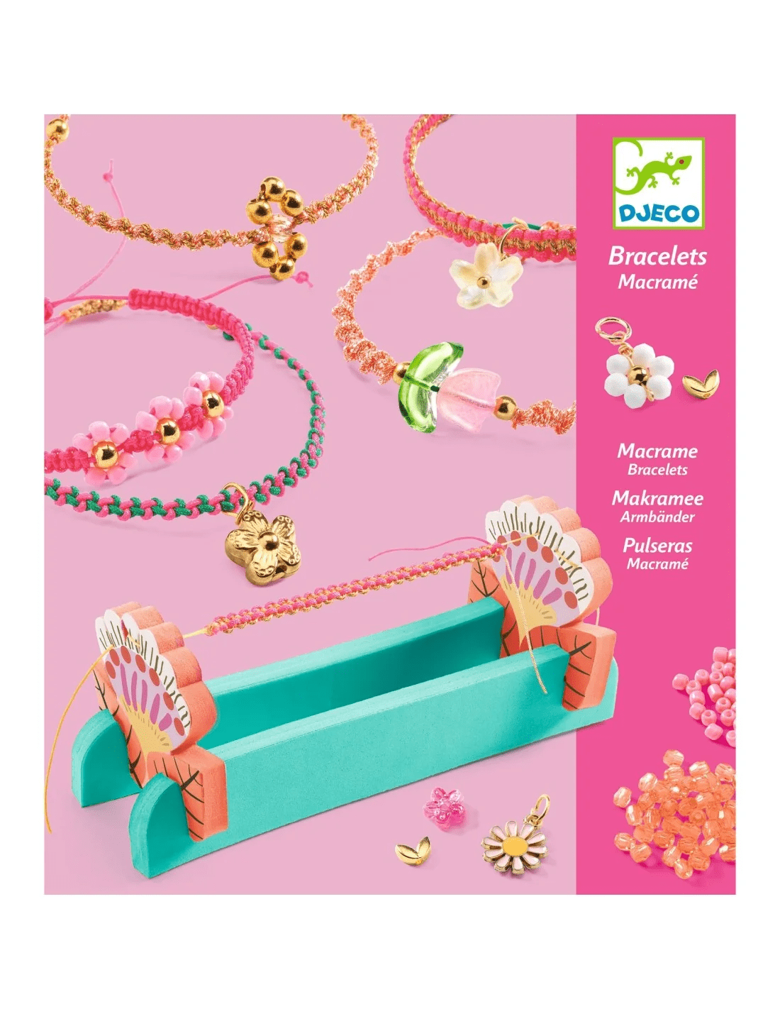 djeco diy macrame armbanden roze 8 13 jaar