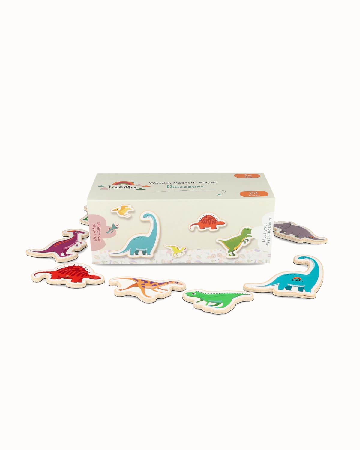 tix en mix magnetische speelset dinosaurussen voor magneetbord 20st