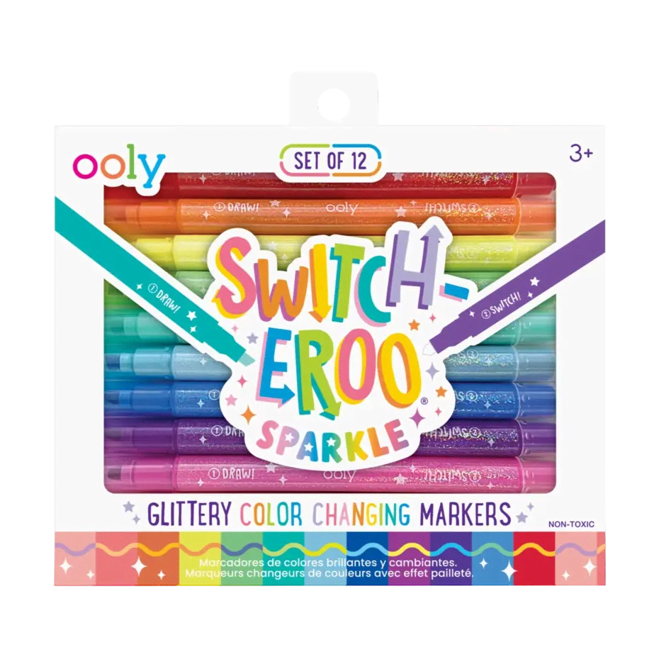ooly switch eroo! sparkle glittery color changing markers