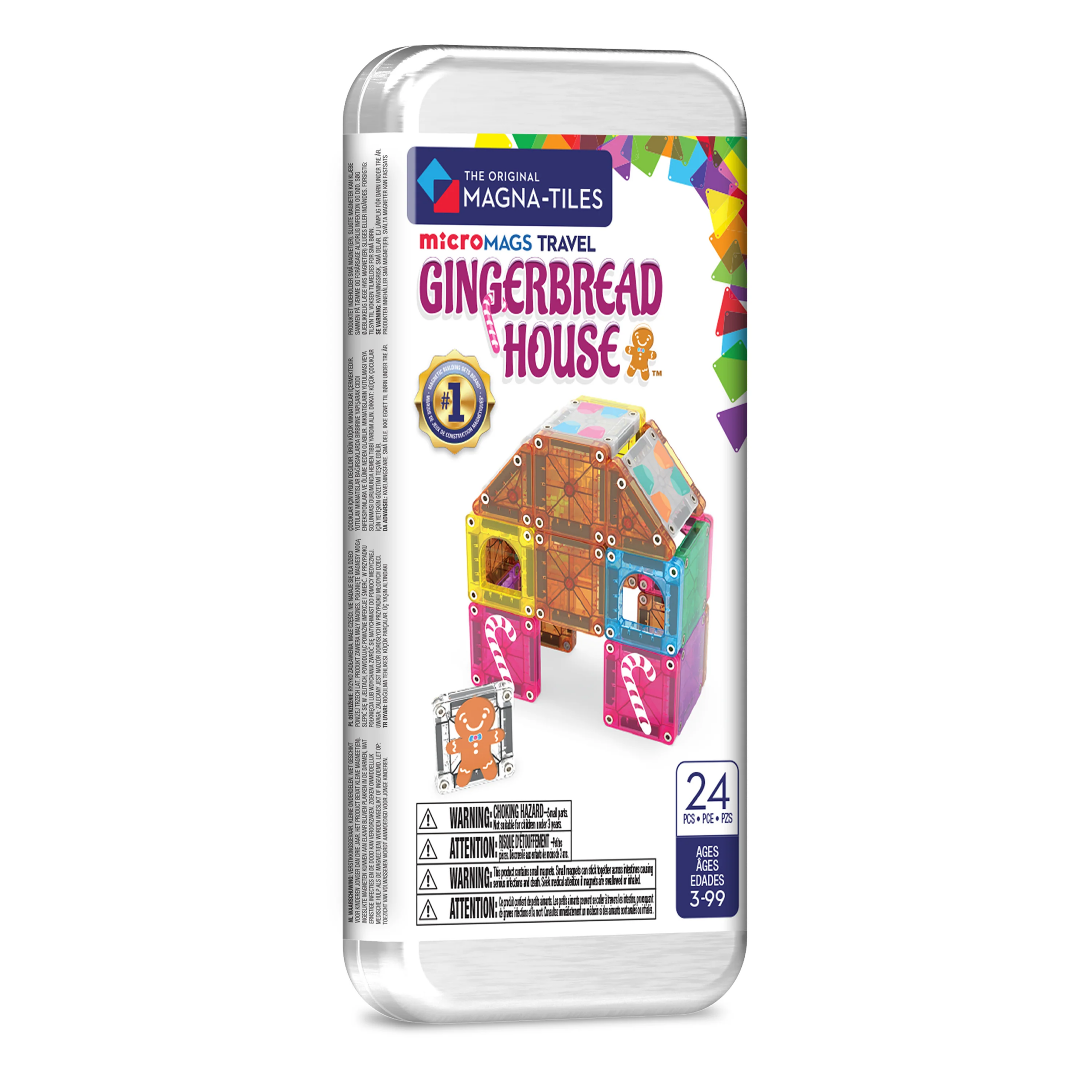 magna tiles micro mags travel set ginger bread house 24 piece